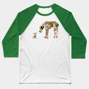 Great Dane with Chihuahua Baseball T-Shirt